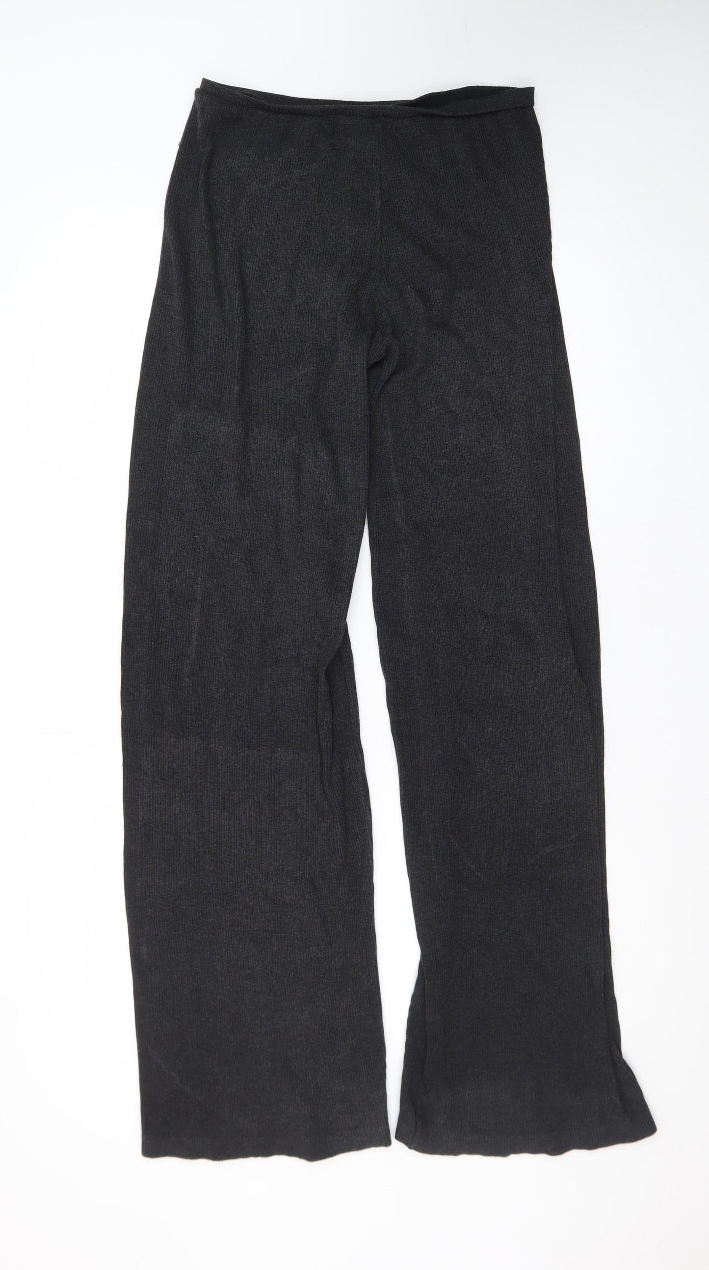 Zara Women’s Black Wide-Leg Knit Trousers Size 12