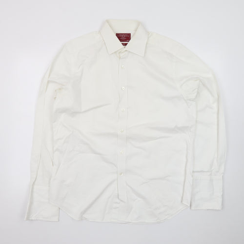 Charles Tyrwhitt Men's White Slim Fit Long Sleeve Cotton Shirt 16.5in