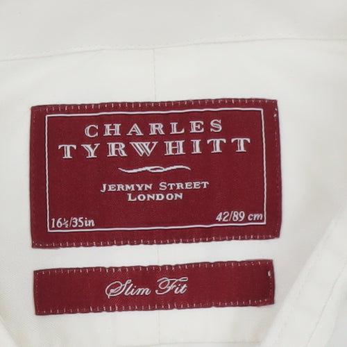 Charles Tyrwhitt Men's White Slim Fit Long Sleeve Cotton Shirt 16.5in