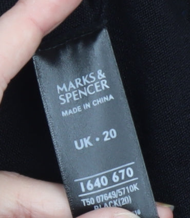 Marks and Spencer Women Black Sequin V-Neck Pullover Jumper Size 20