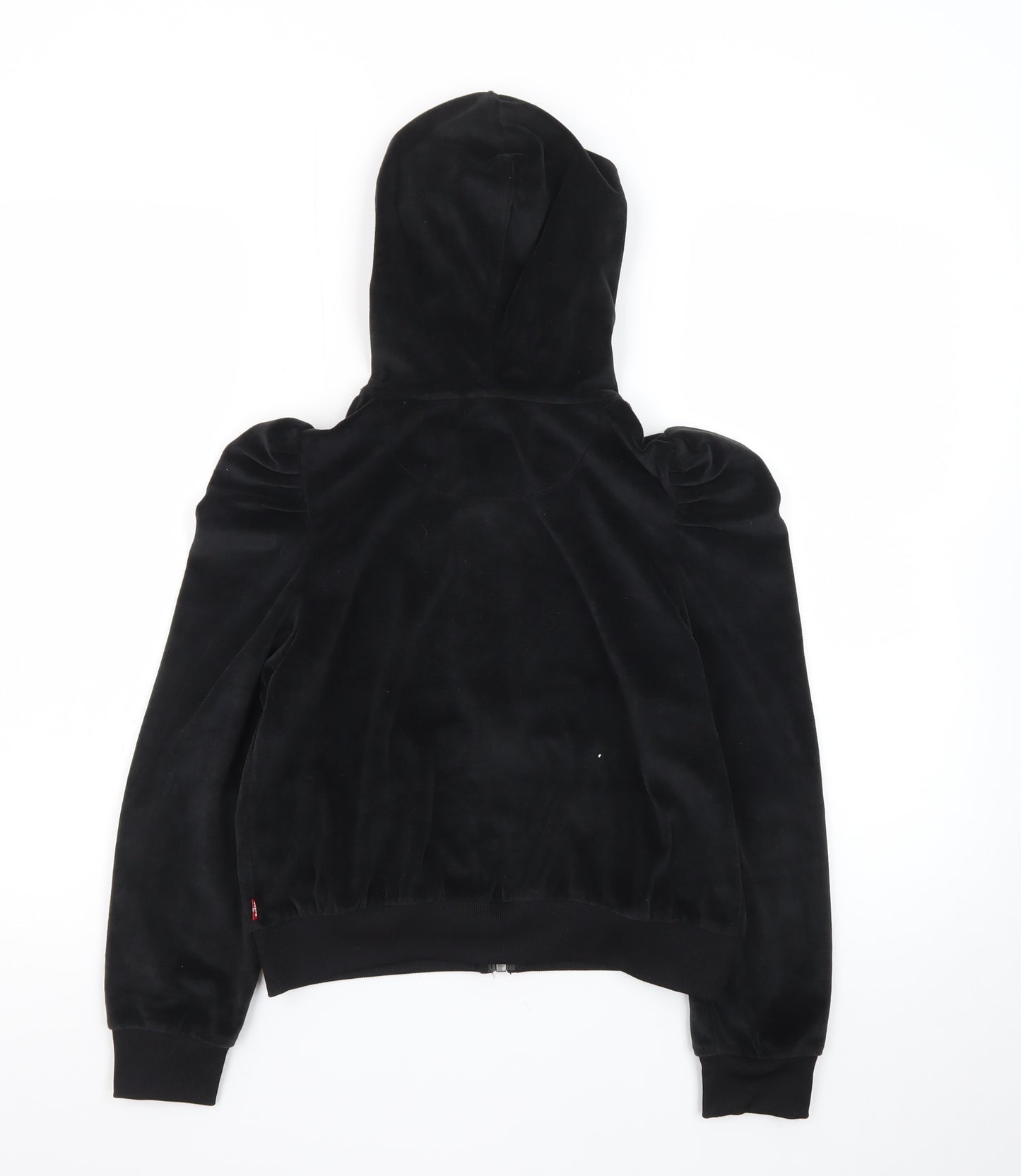 Levi's Girls Black Velour Full Zip Hooded Sweatshirt Size 10A
