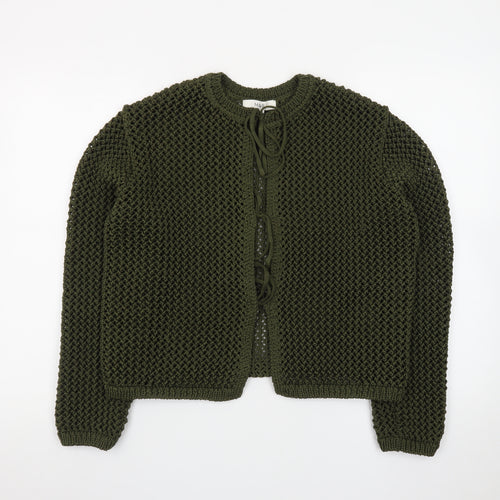 Marks and Spencer Women’s Green Cotton Chunky-Knit Cardigan M