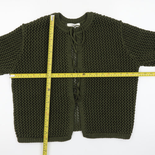 Marks and Spencer Women’s Green Cotton Chunky-Knit Cardigan M