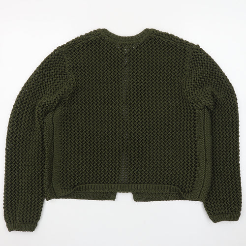 Marks and Spencer Women’s Green Cotton Chunky-Knit Cardigan M
