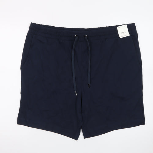 Marks and Spencer Men’s Blue 2XL Sweat Shorts with Drawstring Waist