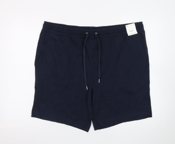 Marks and Spencer Men’s Blue 2XL Sweat Shorts with Drawstring Waist