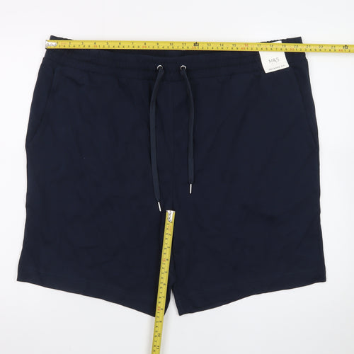 Marks and Spencer Men’s Blue 2XL Sweat Shorts with Drawstring Waist