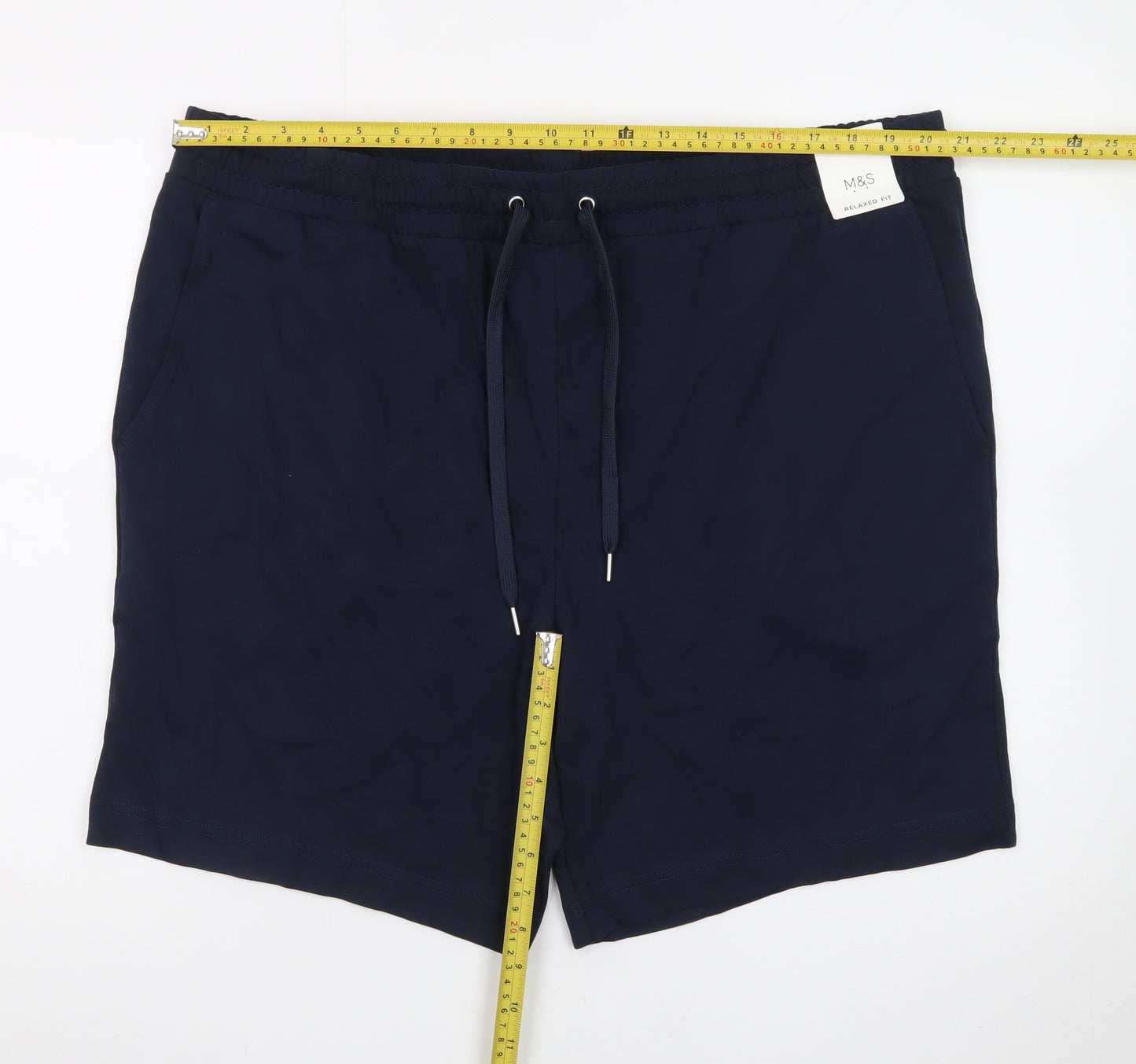 Marks and Spencer Men’s Blue 2XL Sweat Shorts with Drawstring Waist
