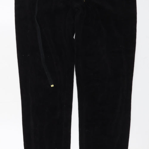 Juicy Couture Women's Black Velour Jogger Trousers Size S