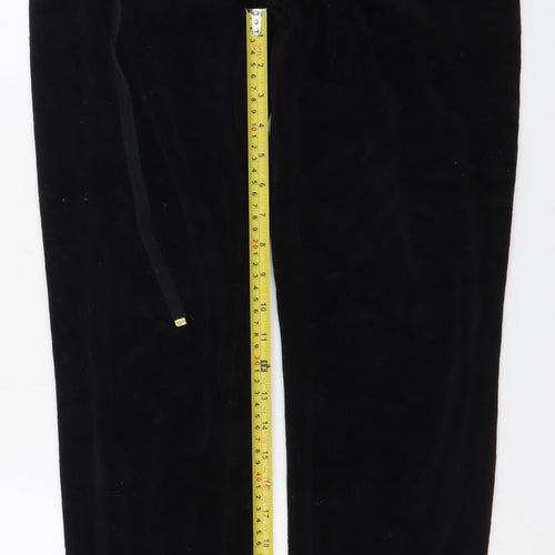 Juicy Couture Women's Black Velour Jogger Trousers Size S