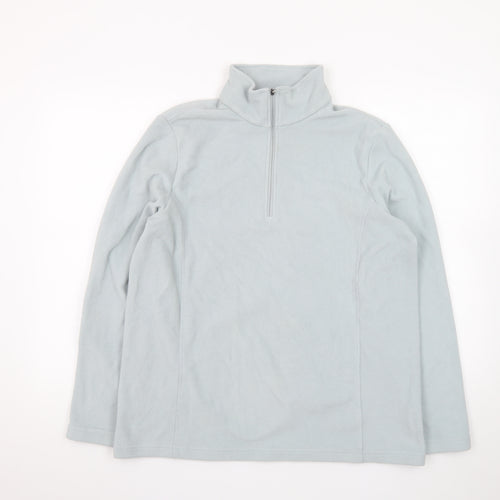 Lands' End Men's Grey Fleece 1/4 Zip Sweatshirt M Regular Fit