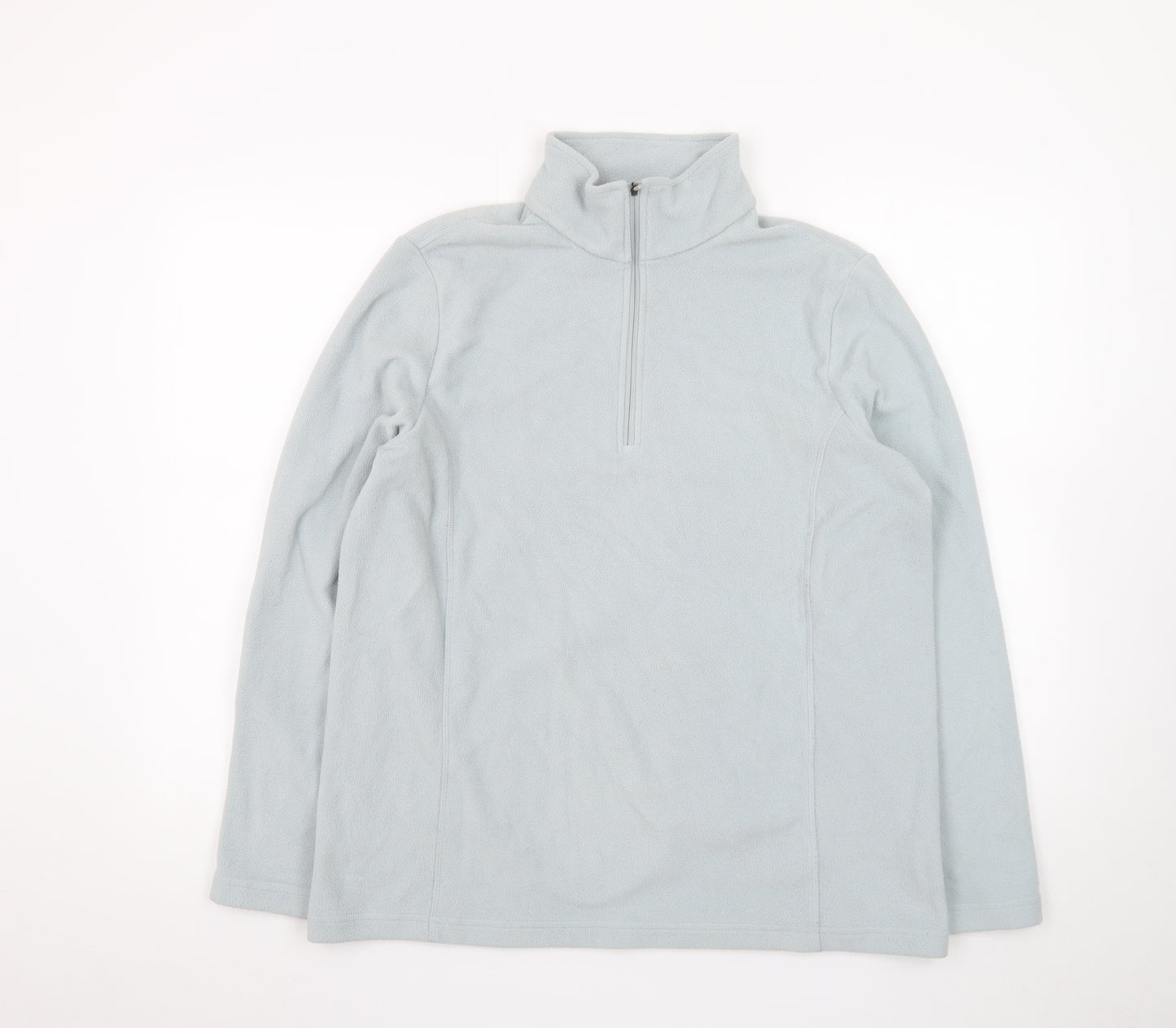 Lands' End Men's Grey Fleece 1/4 Zip Sweatshirt M Regular Fit