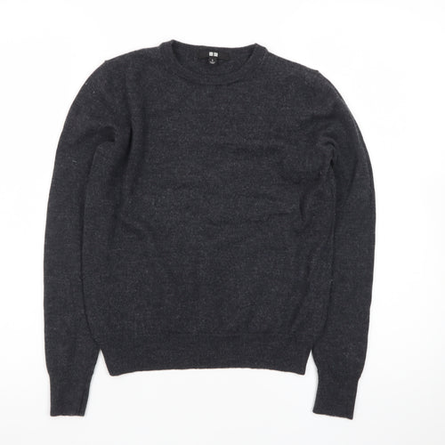 Uniqlo Men’s Grey Wool Crew Neck Jumper Size S Classic Fit