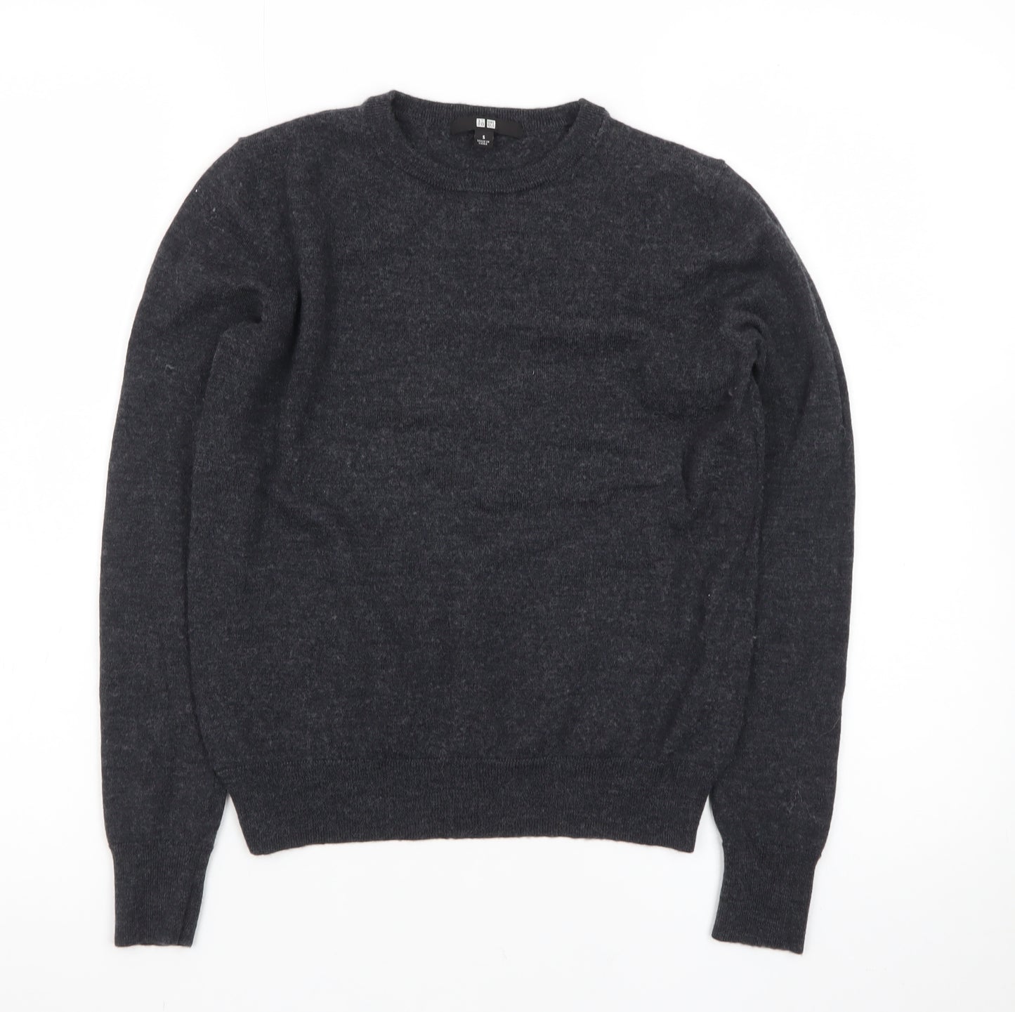 Uniqlo Men’s Grey Wool Crew Neck Jumper Size S Classic Fit