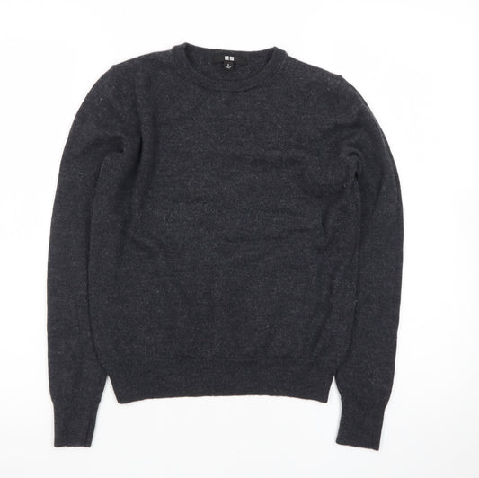 Uniqlo Men’s Grey Wool Crew Neck Jumper Size S Classic Fit