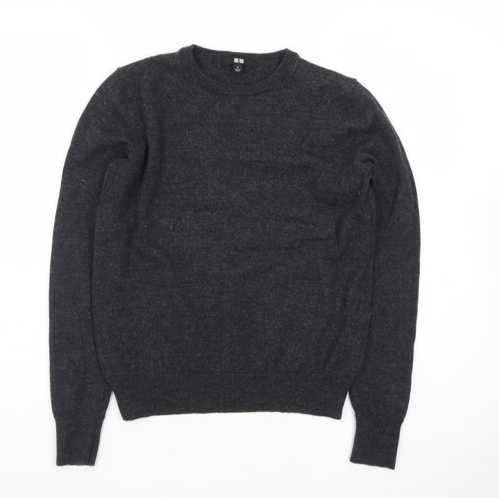 Uniqlo Men’s Grey Wool Crew Neck Jumper Size S Classic Fit