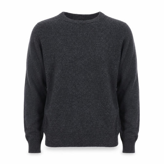 Front view of Uniqlo Men’s Grey Wool Crew Neck Jumper, size S, Classic Fit