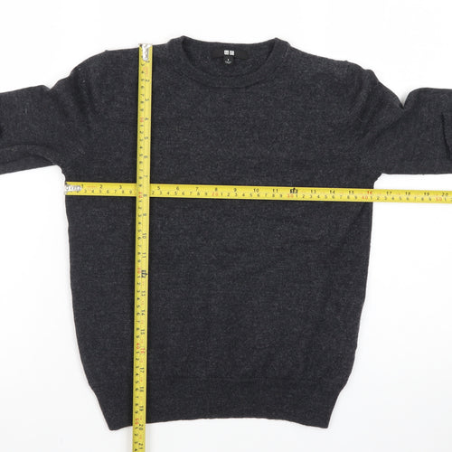 Uniqlo Men’s Grey Wool Crew Neck Jumper Size S Classic Fit
