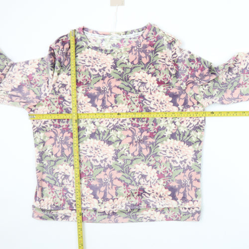 Tu Women’s Floral Pyjama Set Purple Pink Size 16 Soft Lounge Wear