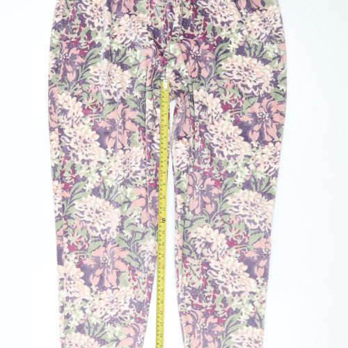 Tu Women’s Floral Pyjama Set Purple Pink Size 16 Soft Lounge Wear