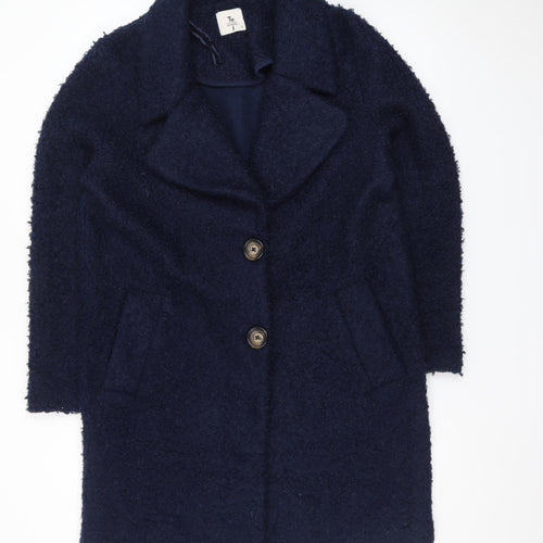 Tu Women’s Blue Mid-Length Buttoned Overcoat Size 12