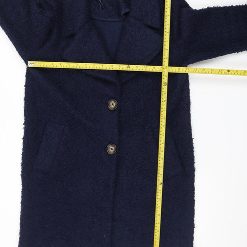 Tu Women’s Blue Mid-Length Buttoned Overcoat Size 12