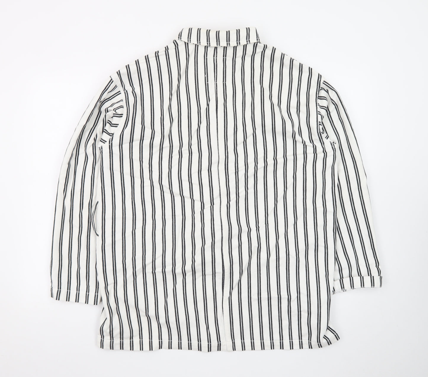 Monki Women's White Black Striped Cotton Suit Jacket XS
