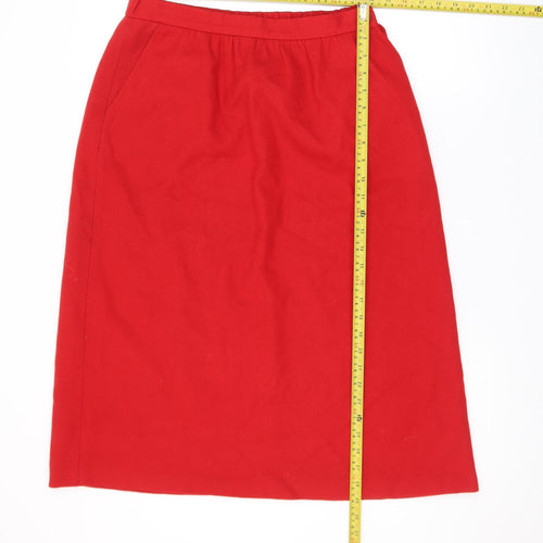 Jack Winter Womens Red Wool Midi Pencil Skirt Size 14