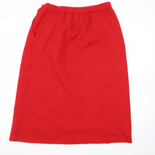 Jack Winter Womens Red Wool Midi Pencil Skirt Size 14