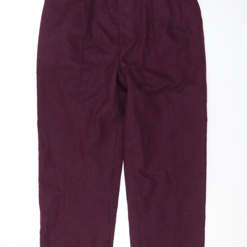 Farah Vintage Women’s Purple Wool Blend High Rise Pleated Trousers Size 16