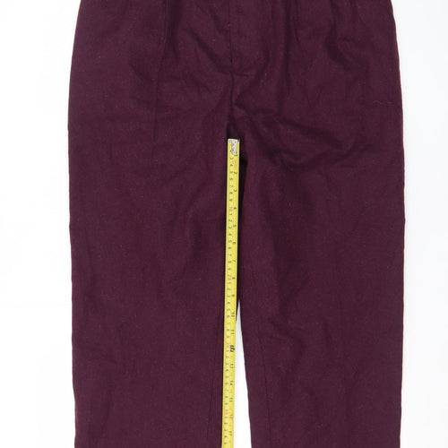 Farah Vintage Women’s Purple Wool Blend High Rise Pleated Trousers Size 16