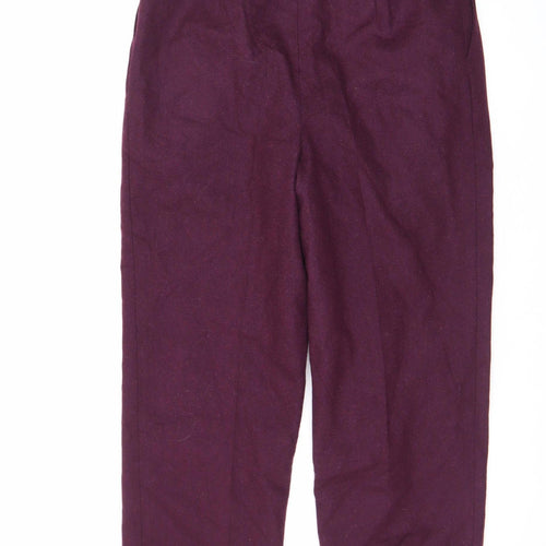 Farah Vintage Women’s Purple Wool Blend High Rise Pleated Trousers Size 16