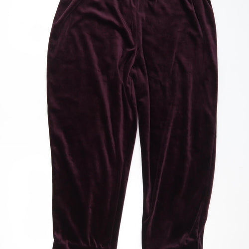 Carroll Reed Collections Women’s Burgundy Velour Elastic Waist Trousers Size L