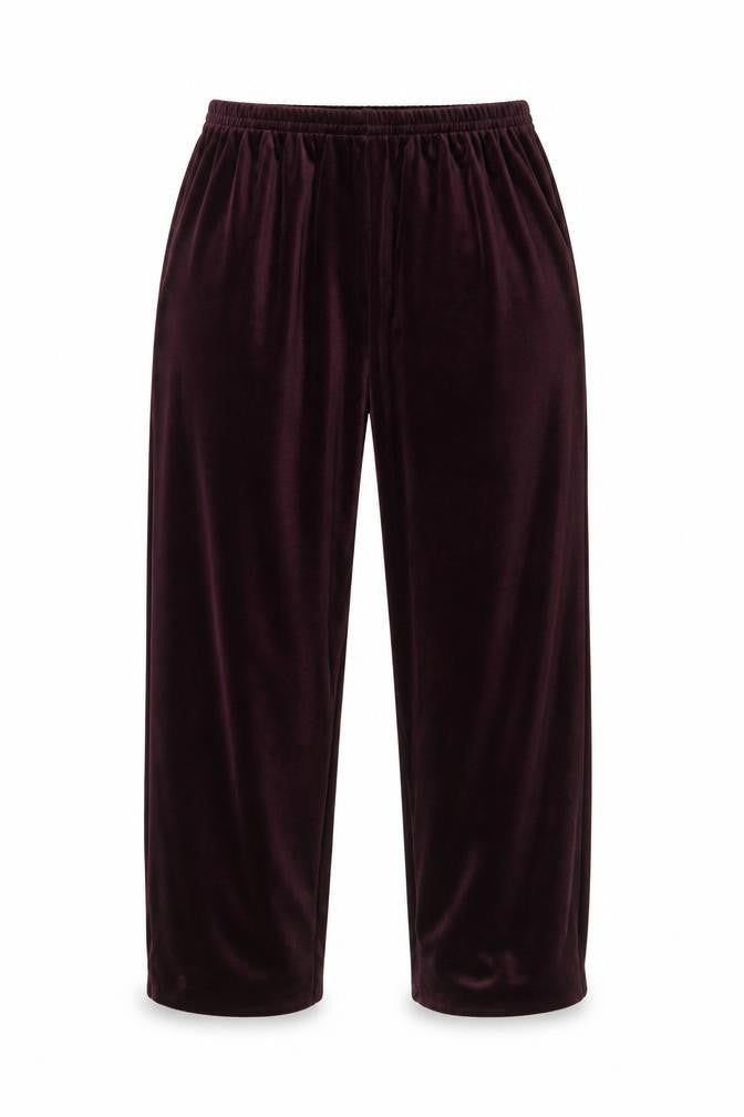 Carroll Reed Collections Women’s Burgundy Velour Elastic Waist Trousers Size L