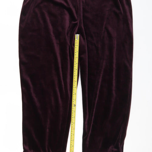 Carroll Reed Collections Women’s Burgundy Velour Elastic Waist Trousers Size L