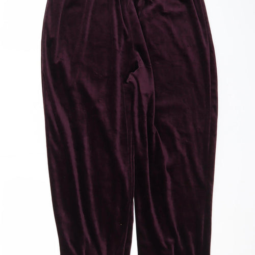 Carroll Reed Collections Women’s Burgundy Velour Elastic Waist Trousers Size L