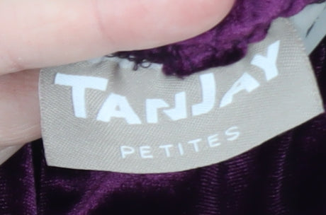 Tanjay Petites Women's Purple Velvet Straight Trousers Size S