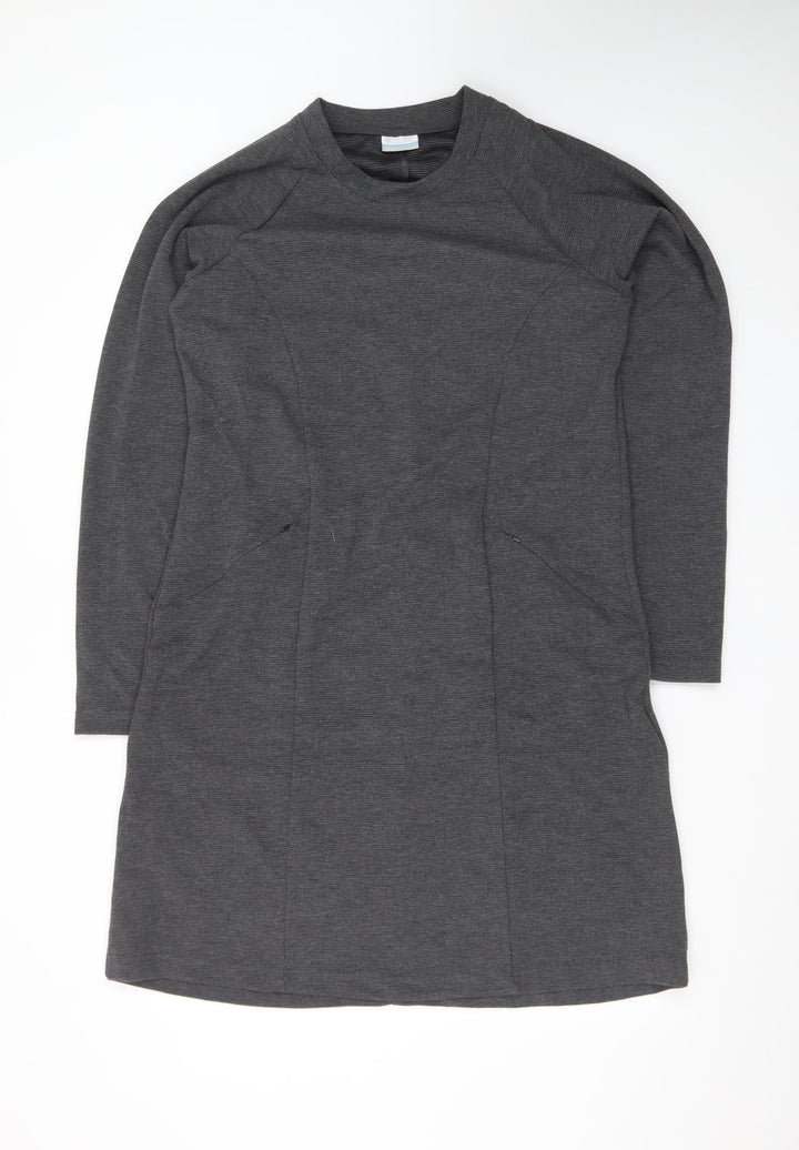 Columbia Women's Grey Knit Long Sleeve Shift Dress Size L