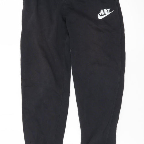 Nike Boys Black Jogger Trousers Size 12 Years Fleece Sweatpants