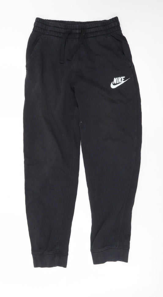 Nike Boys Black Jogger Trousers Size 12 Years Fleece Sweatpants