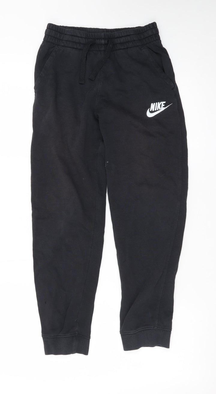Nike Boys Black Jogger Trousers Size 12 Years Fleece Sweatpants