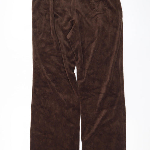 Charter Club Women’s Brown Velour Straight Leg Trousers Size S