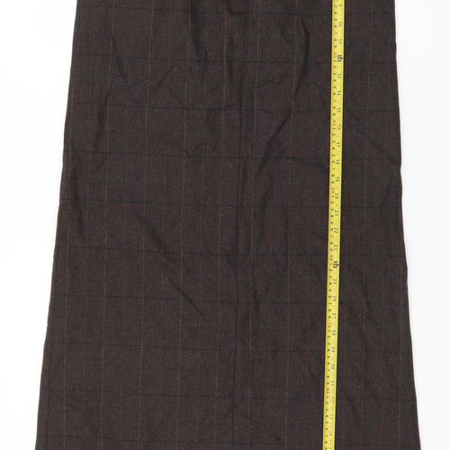 Giorgia Netti Women Brown Checked Wool Pencil Skirt Size 10