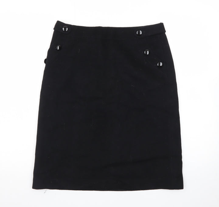 J.Crew Womens Black Wool Blend Pencil Skirt Size 8
