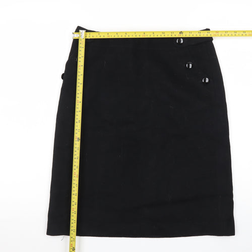 J.Crew Womens Black Wool Blend Pencil Skirt Size 8