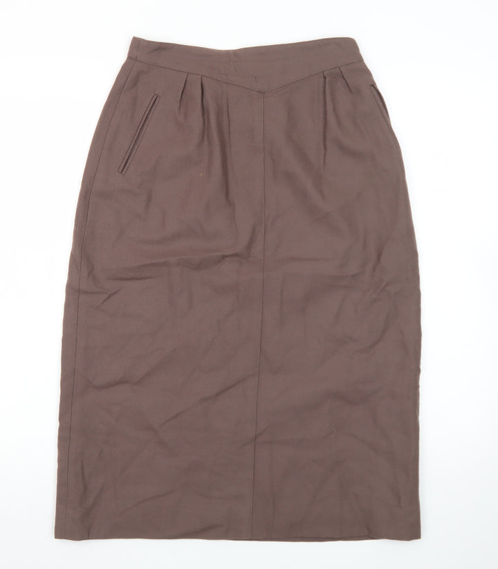 Jones New York Women’s Brown Wool Midi Pencil Skirt Size 8