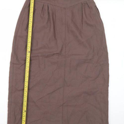 Jones New York Women’s Brown Wool Midi Pencil Skirt Size 8
