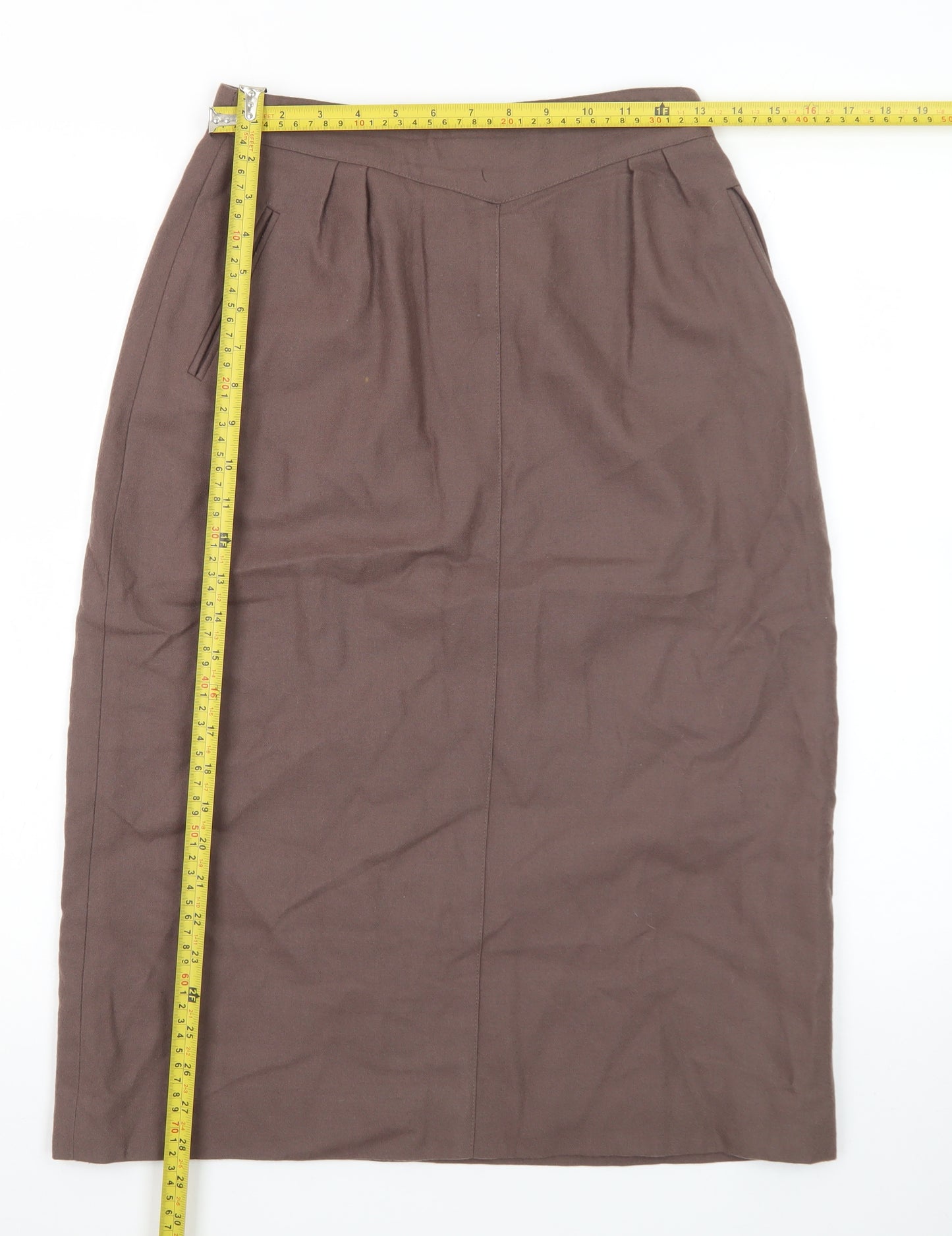 Jones New York Women’s Brown Wool Midi Pencil Skirt Size 8
