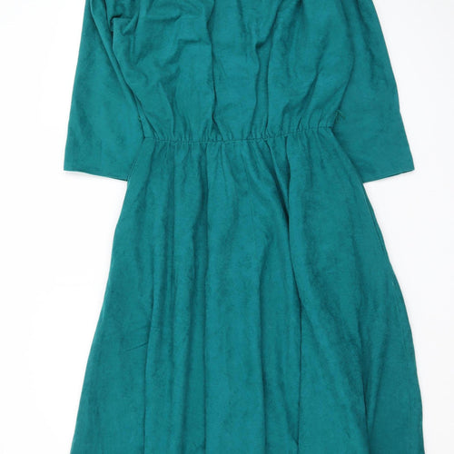 Stuart Alan Petites Green Rayon Midi Shirt Dress Women's Size 12