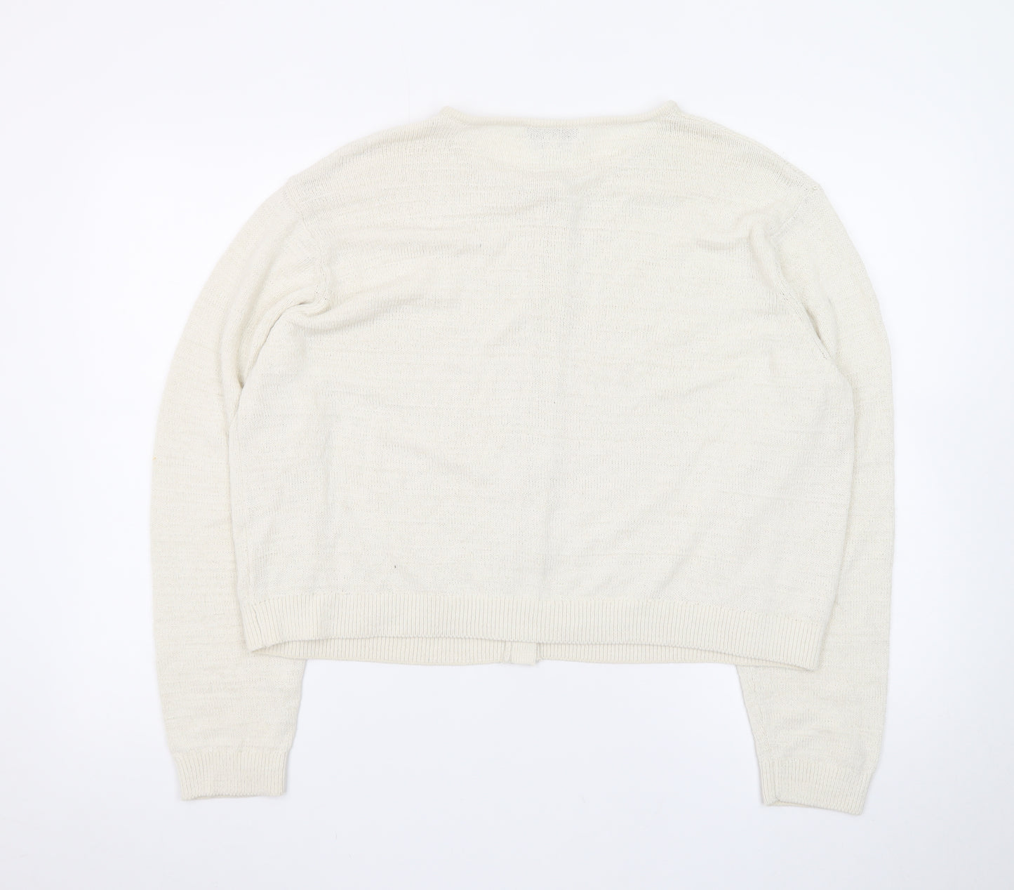 Marks and Spencer Women’s Ivory Wool Blend Button Cardigan Size L